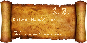 Kaizer Napóleon névjegykártya